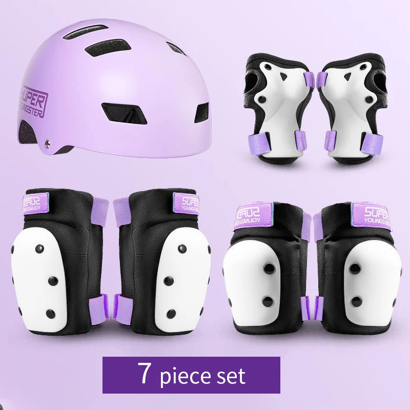 Kids' Protective Gear Set: Helmet & Pads for Ages 2-14