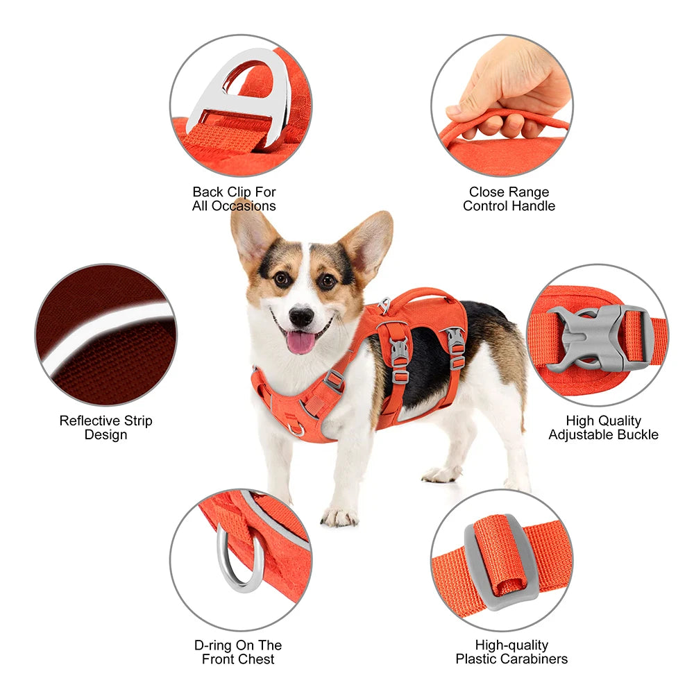 Reflective Escape-Proof Nylon Dog Harness Adjustable & Durable