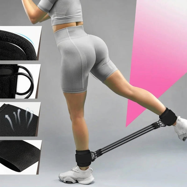 Anti-Slip Ankle Resistance Bands 5-Pack for Leg & Glute Gym