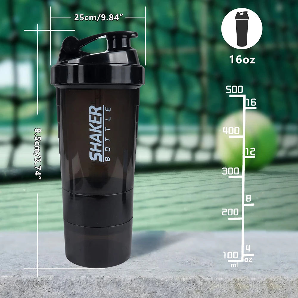 Portable Exercise Shaker with Mixing Compartments