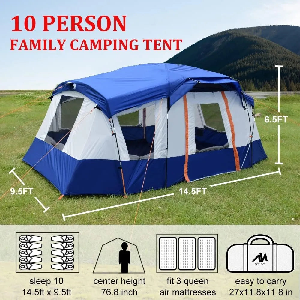 Multi-Room Tent with Removable Rainfly