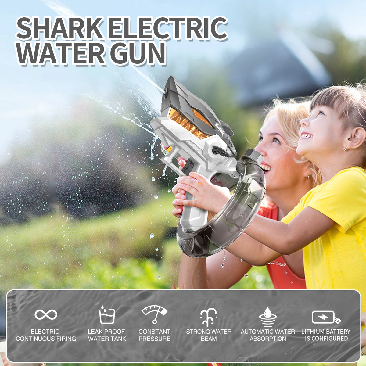 Automatic Shark Water Gun: Kids' Summer Party Essential