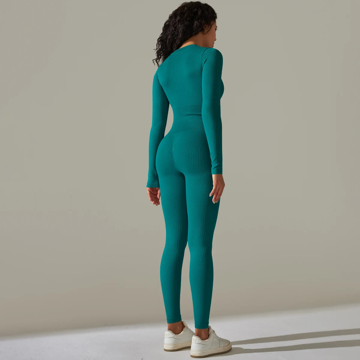 High-Waist, Long-Sleeve Yoga Suit