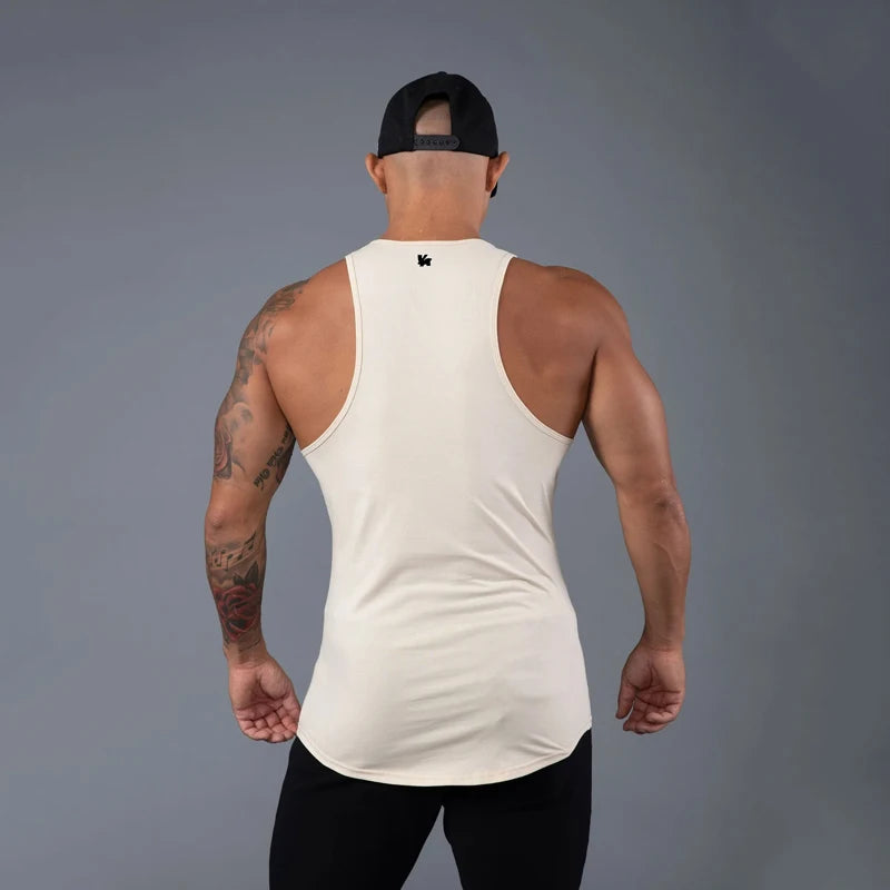 Printed Sleeveless T-Shirt for Men's Gym Workouts