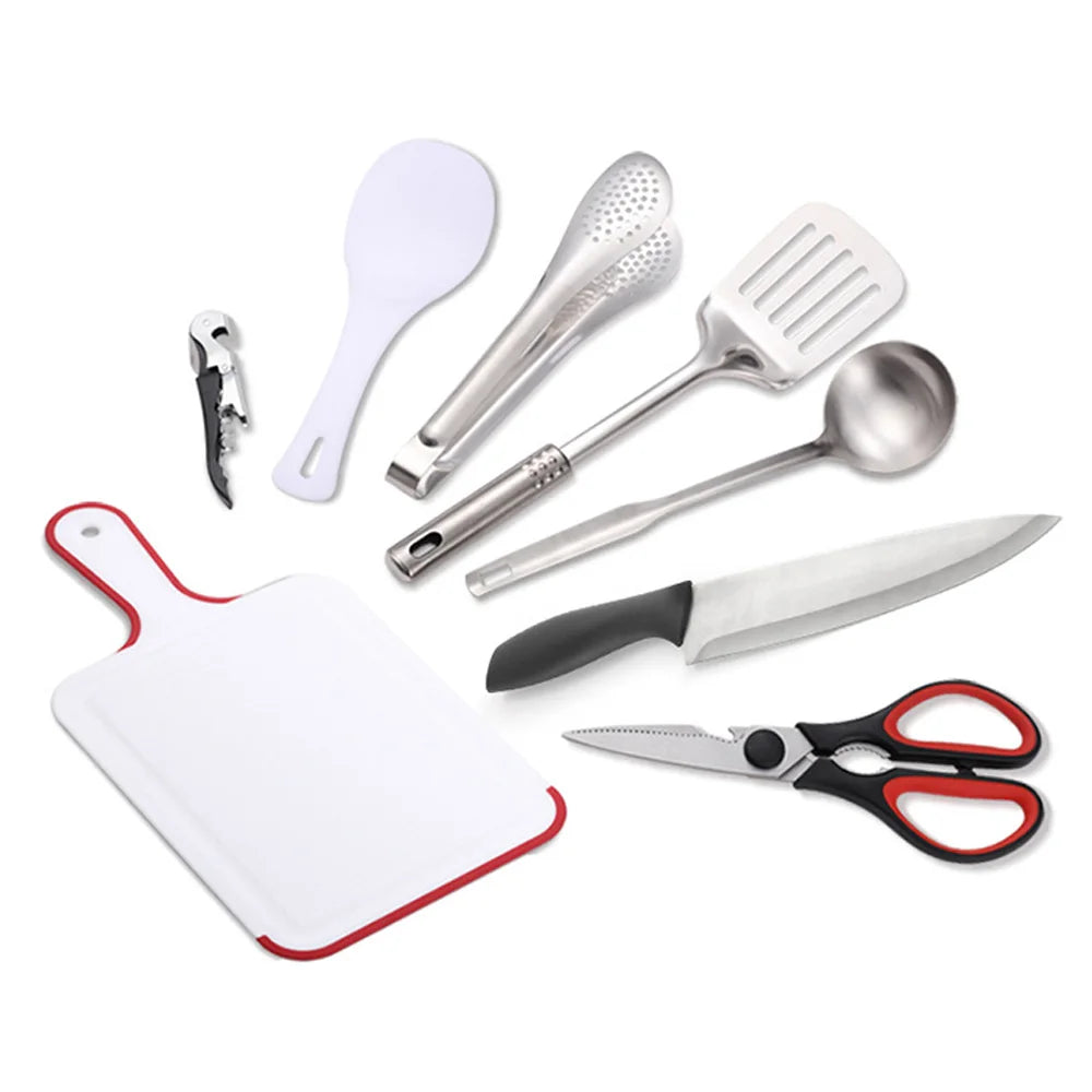 Compact Camping Kitchen: 9-Piece Utensil Set