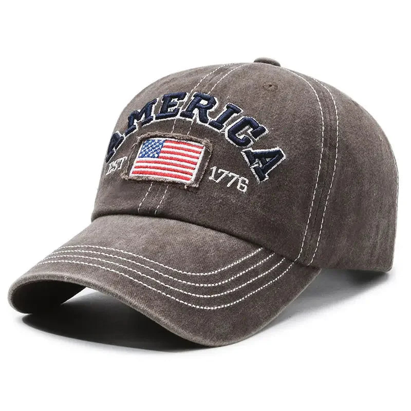 Retro USA Flag Snapback Vintage Outdoor Cotton Cap