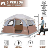 Tents 6 Person Waterproof Windproof Easy Setup - 24 Hour Sport