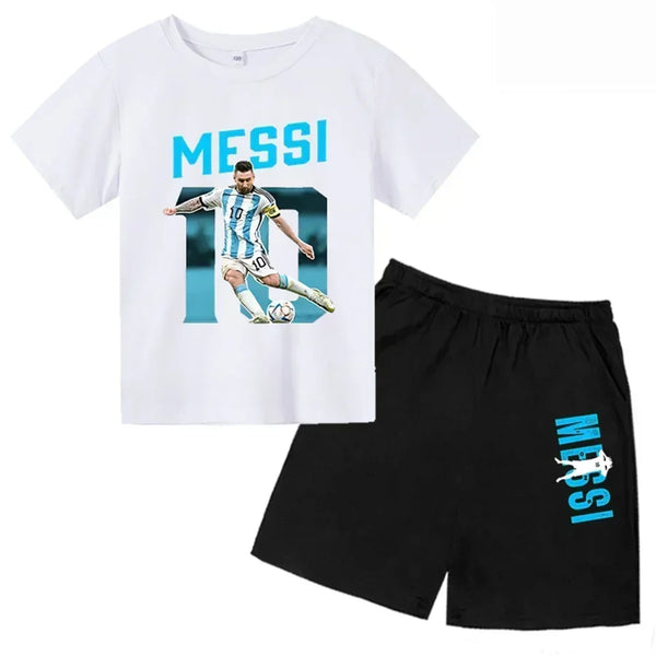 Kids' Messi Print Summer Set: Sporty T-Shirt & Shorts