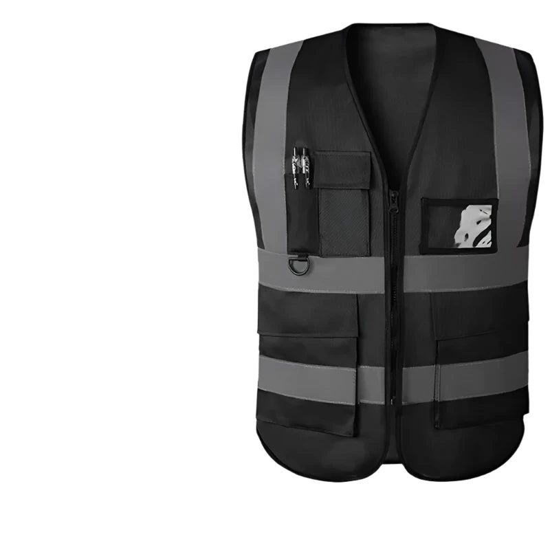 Zippered Reflective Safety Vest for Riding and Working