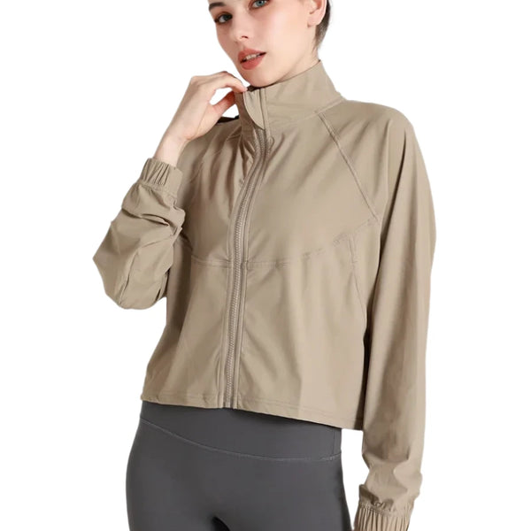 Women's Long Sleeve Yoga Jacket with Zipper
