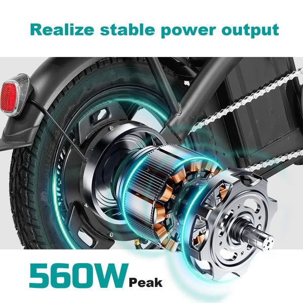 Folding Adult Electric Bike - 560W, 20 MPH, 48V Battery