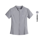 DRUR Short Sleeve Tracksuit Set for Women With Sport Jackets and Shorts with Pockets 2 Piece Running Gym Outfit Summer Yoga Suit 24 Hour Sport