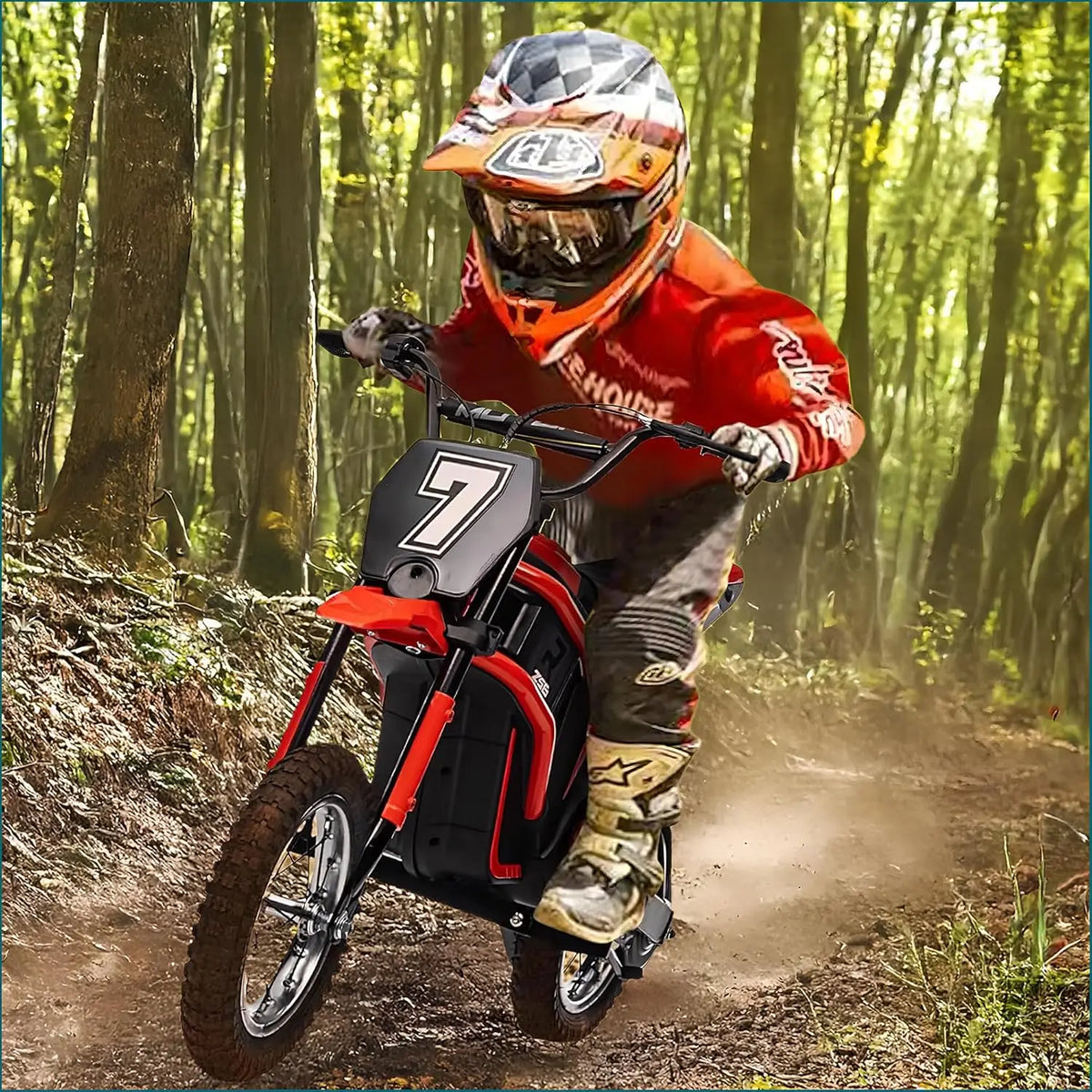 Kids 24V Ride-On Motorcycle - 135lb Capacity & 2-Speed Modes
