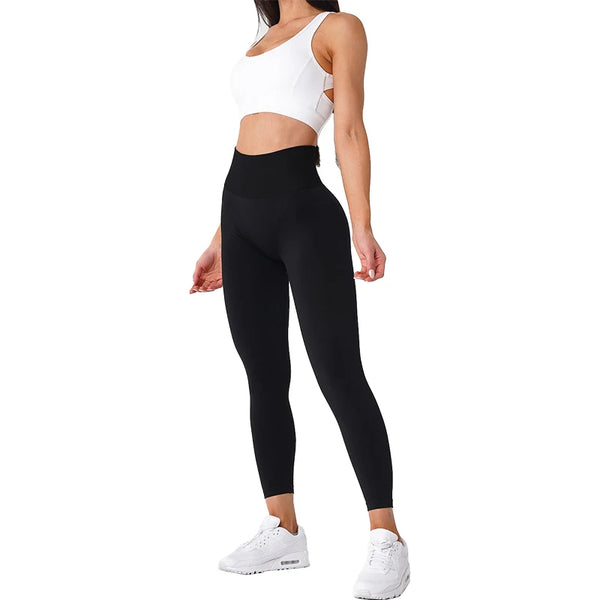 Women's Seamless High-Waisted Yoga Pants with Mesh
