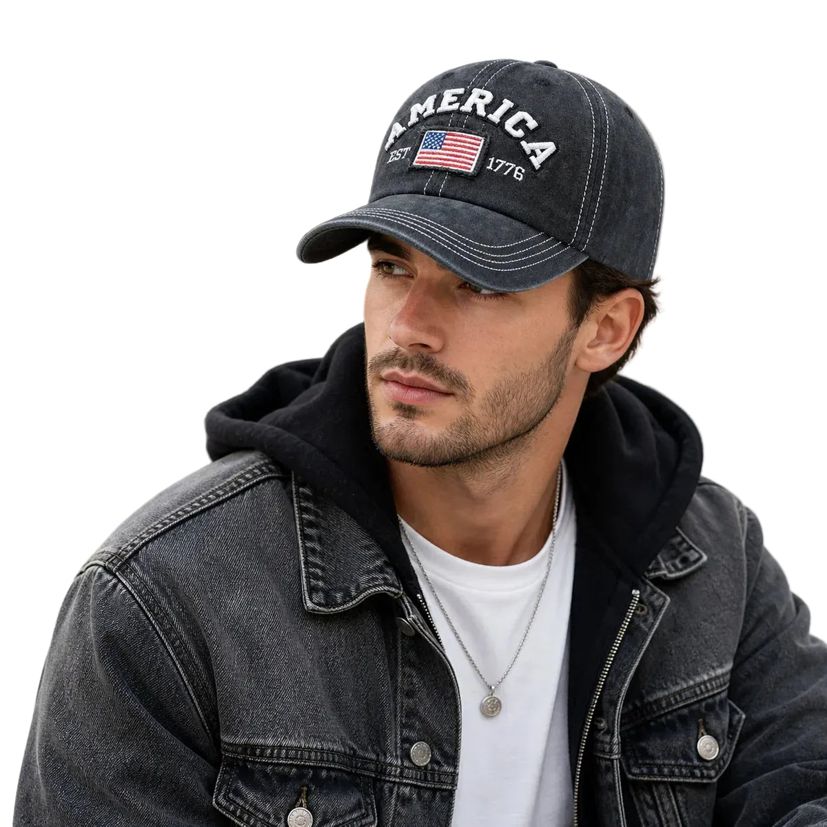 Retro USA Flag Snapback Vintage Outdoor Cotton Cap