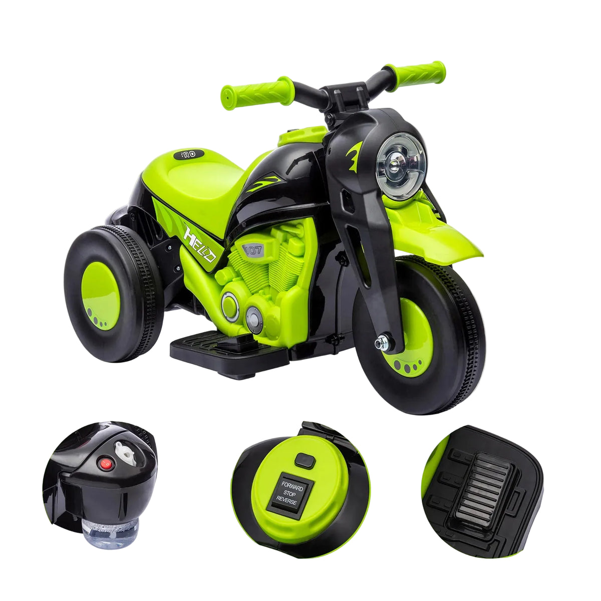 3-Wheel Electric Ride-On Toddler Motorbike with Bubbles & Lights