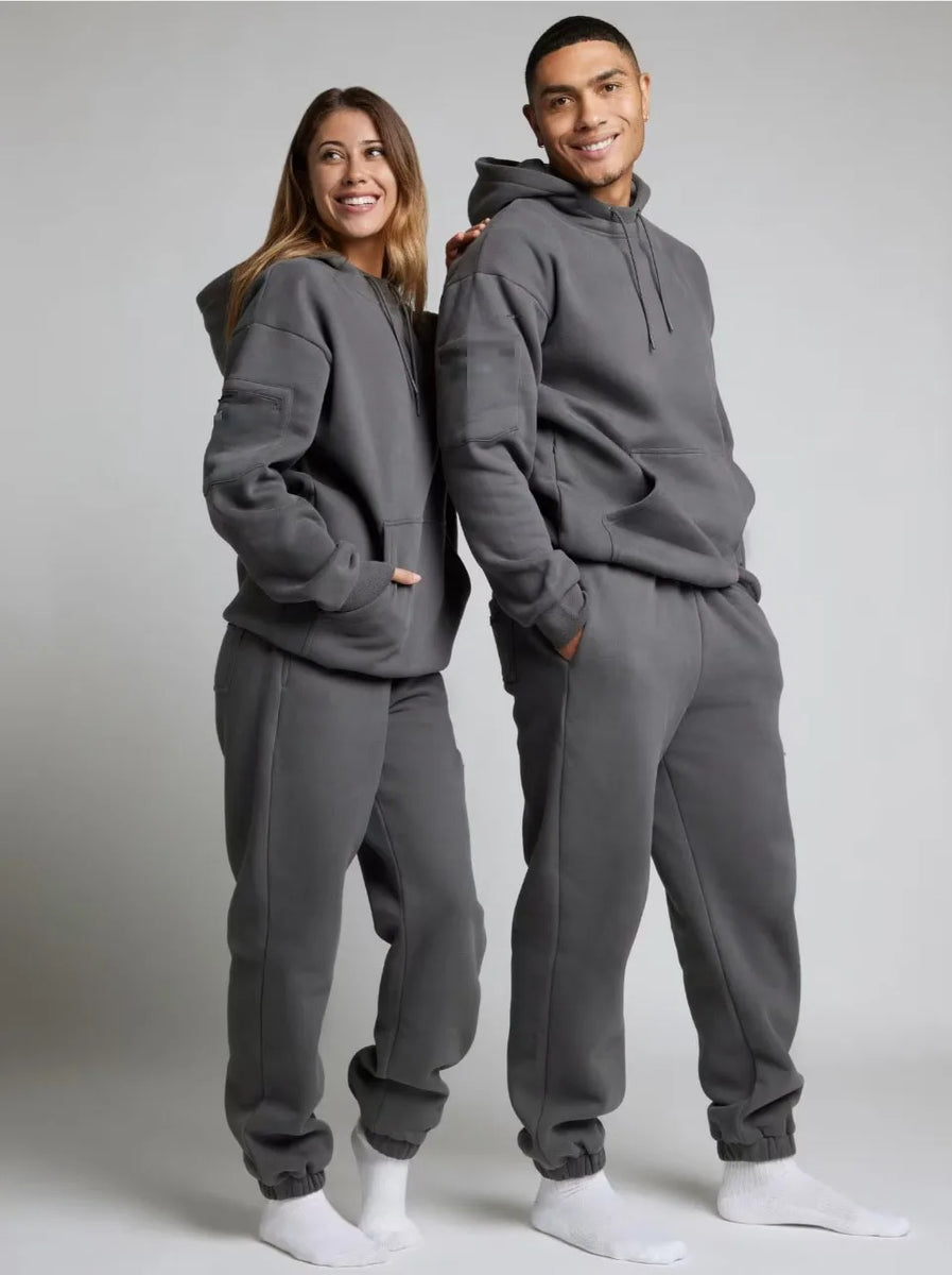 Autumn Winter Casual Two-Piece Set: Loose Pocket Hoodie & Pants