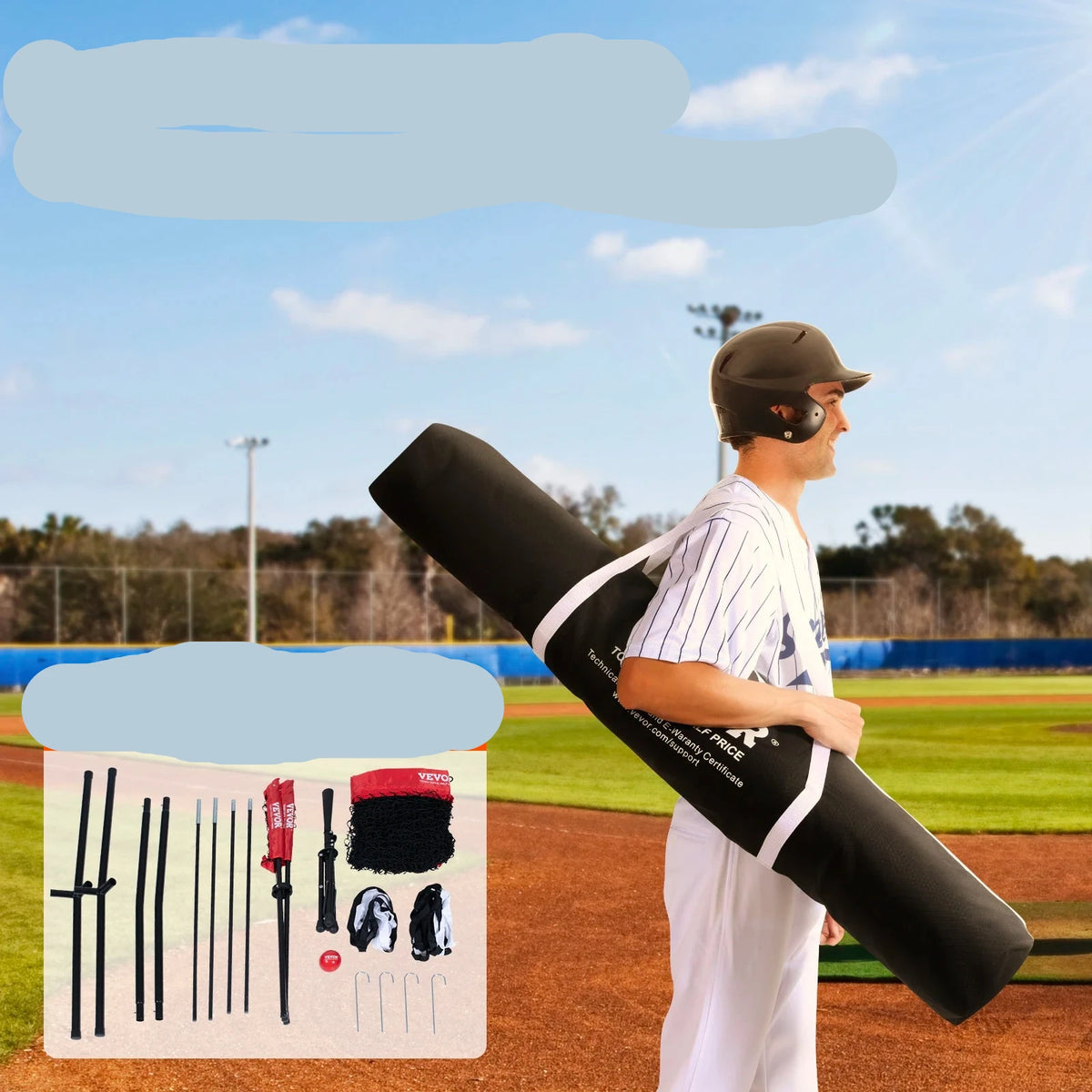 Portable Baseball & Softball Training Net with Ball Collector