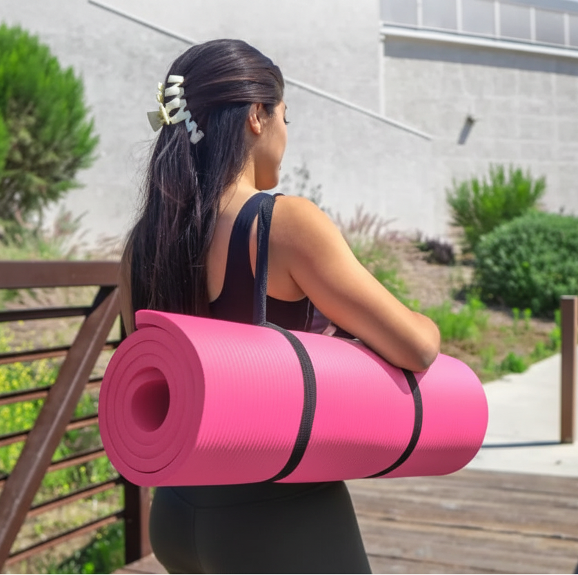 Extra-Thick Fitness Mat for Yoga, Pilates & Exercise