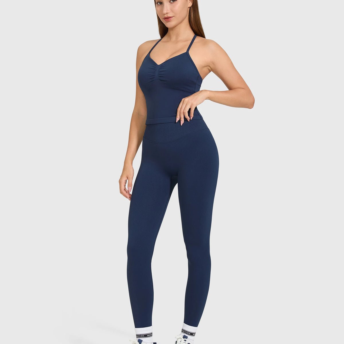 Women's 2-Piece Yoga Set: High Waist Leggings & Sleeveless Sports Bra Activewear