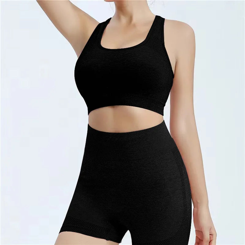 Women's Seamless Yoga Sets with Built-in Bra