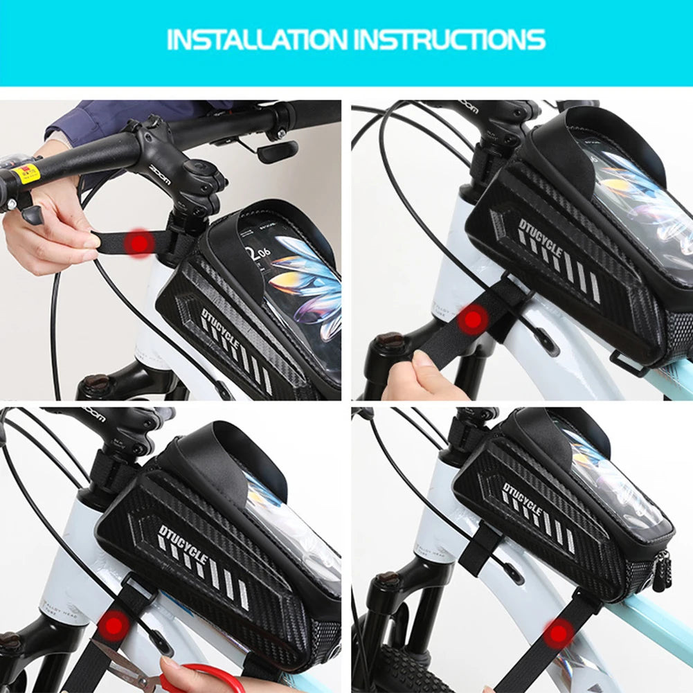 Hard Shell Bike Phone Frame Bag with Touchscreen