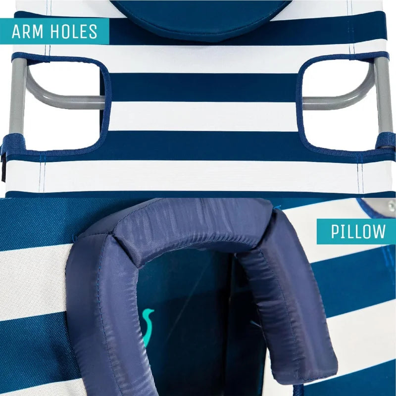 Portable, Adjustable Beach Chair with Face Opening