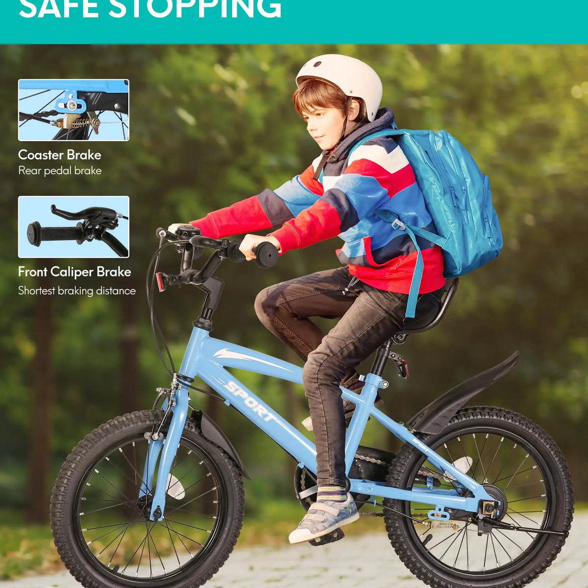 Kids' Bike with Training Wheels & Dual Handbrakes