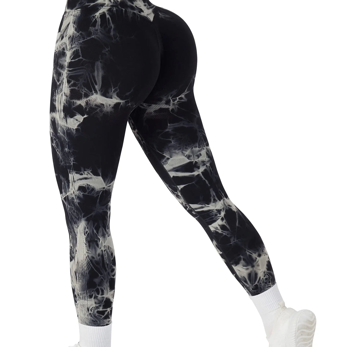 Seamless, High-Waisted Tie-Dye Leggings for Yoga
