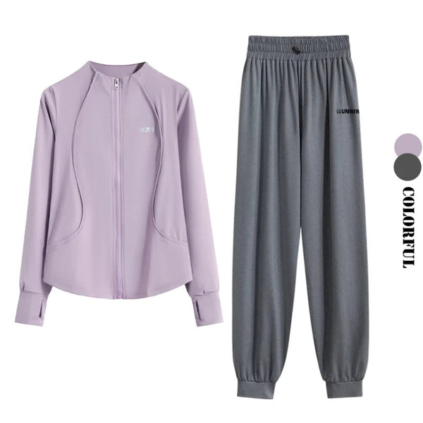 DRUR M-4XL Loose Fit Running Sets Women Quick Dry Sportswear Outfits 2 Piece Yoga Suit Gym Clothes Autumn Winter Tracksuit New 24 Hour Sport