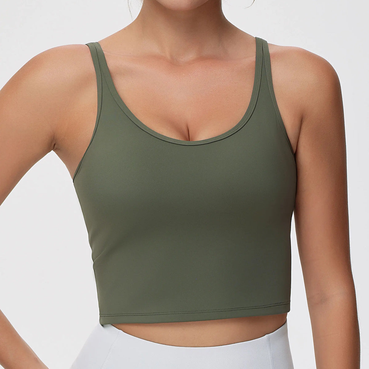Women's Longline Sports Bra & Padded Yoga Workout Tank