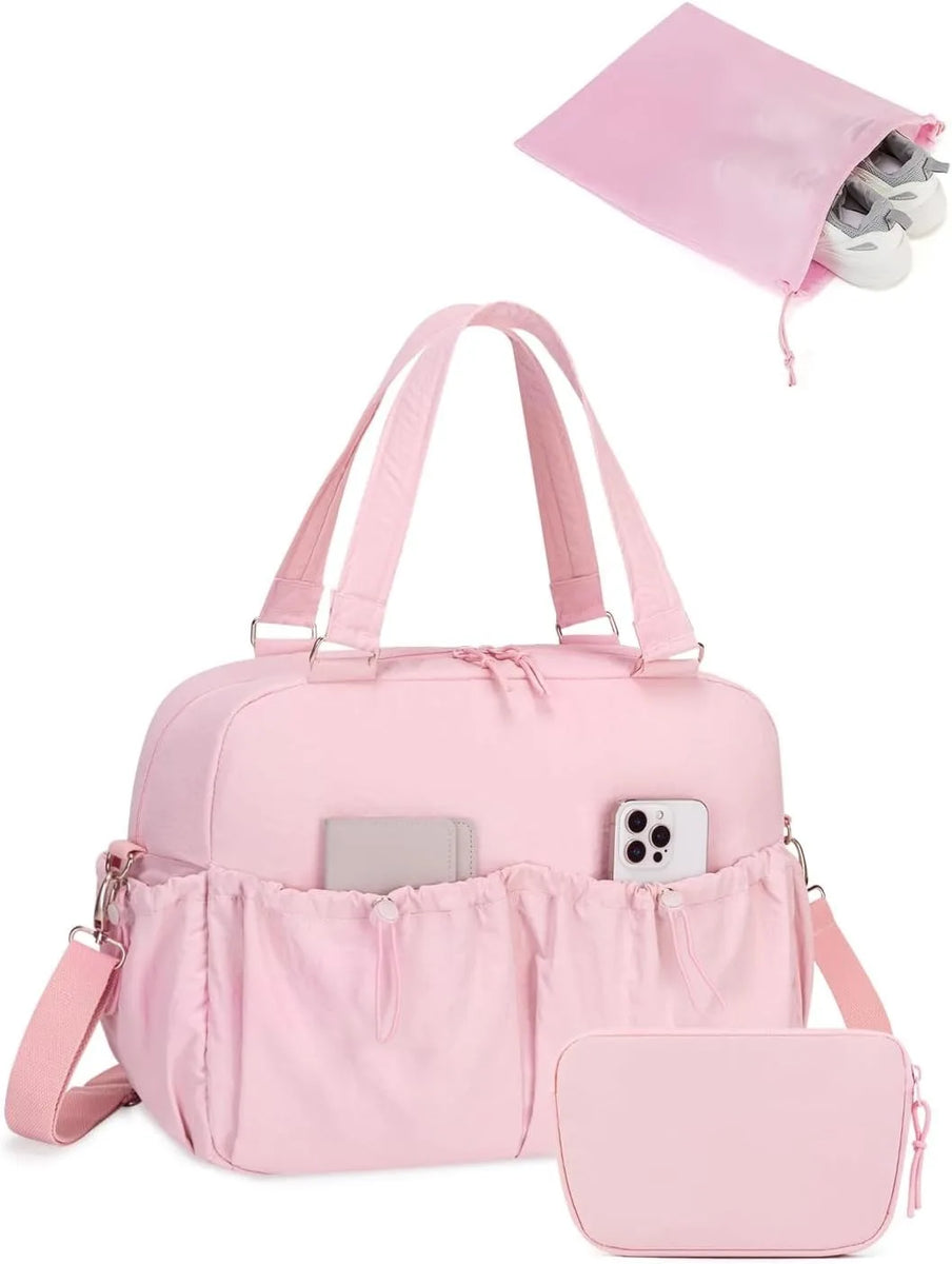 Travel Gym Duffel Bag with Shoe Compartment & Toiletry Pouch