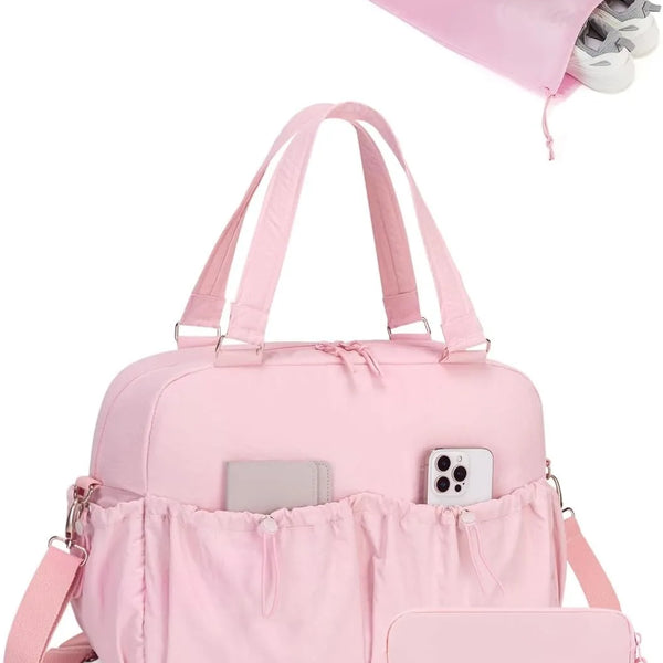 Travel Gym Duffel Bag with Shoe Compartment & Toiletry Pouch