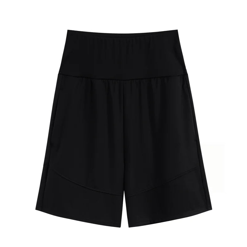 Women's High-Waisted Long Yoga Shorts with Pockets