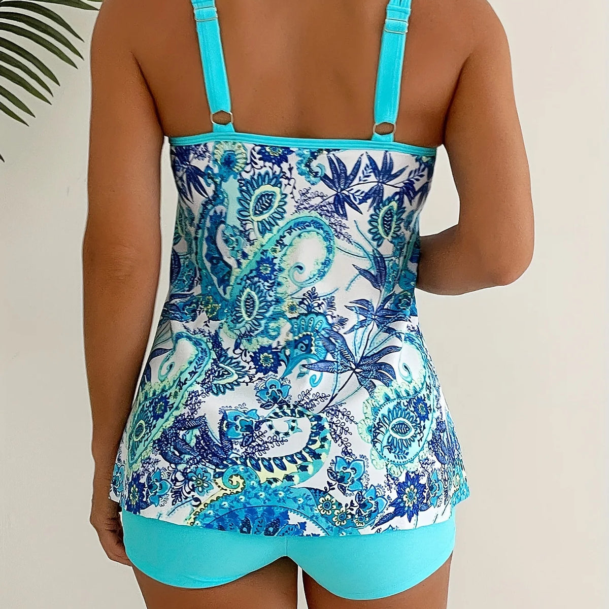 Women's Paisley Leaf Print Two-Piece Swimsuit