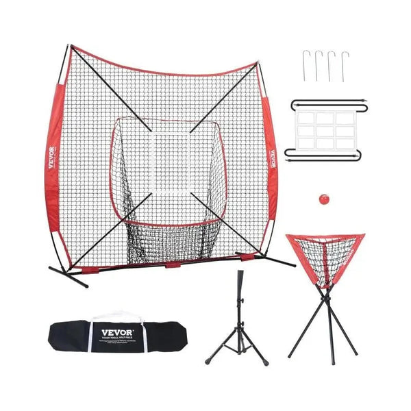 Portable Baseball & Softball Training Net with Ball Collector
