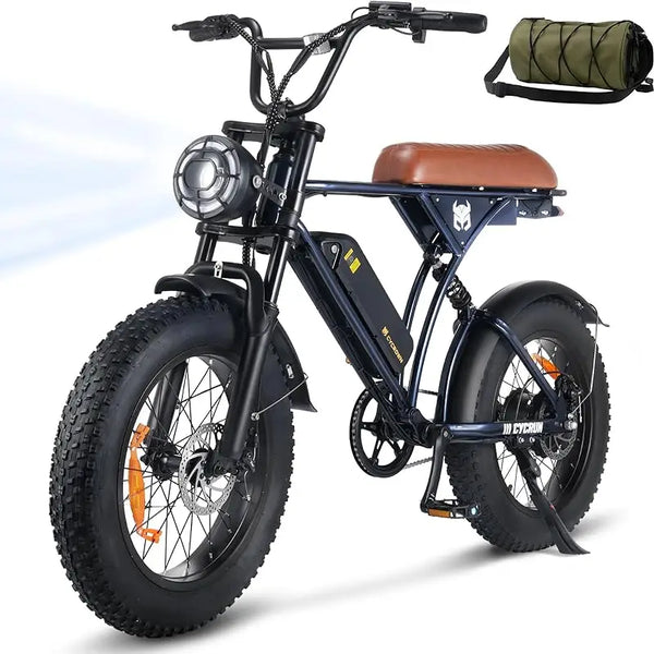 Adult Electric Bike: 750W Motor, 374.4Wh Battery, 20" Fat Tires, 55 Mile Range