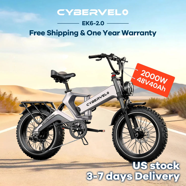 Cybervelo EK6 Max E-Bike 40Ah, 30+ MPH & 150 Mi Range