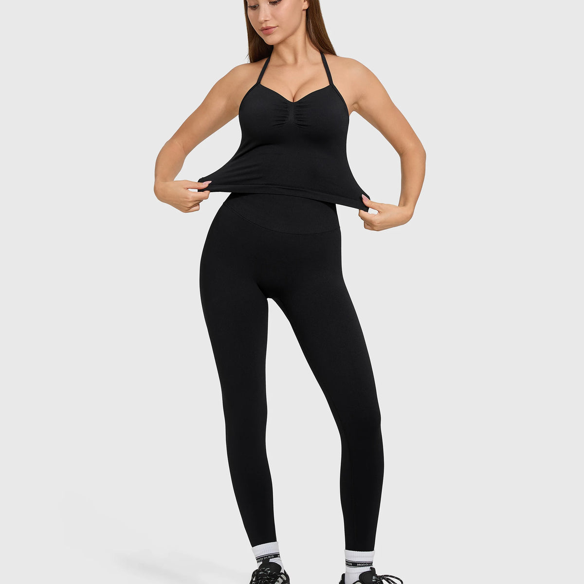 Women's 2-Piece Yoga Set: High Waist Leggings & Sleeveless Sports Bra Activewear
