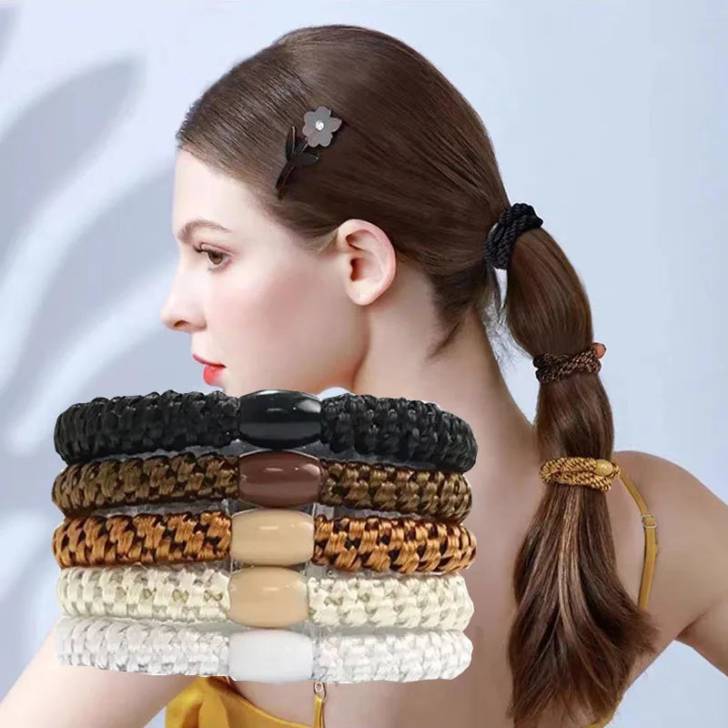 Braided Elastic Hair Ties – 5-Piece Set