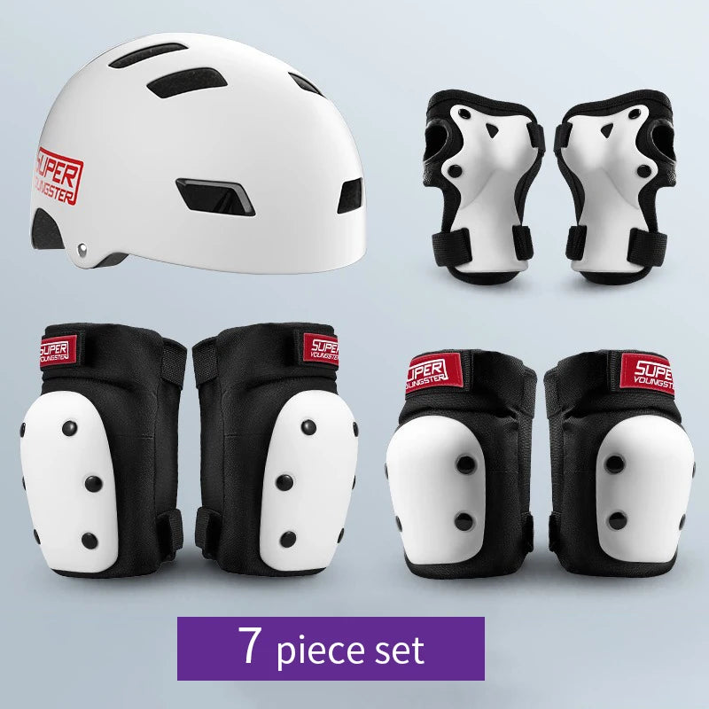 Kids' Protective Gear Set: Helmet & Pads for Ages 2-14