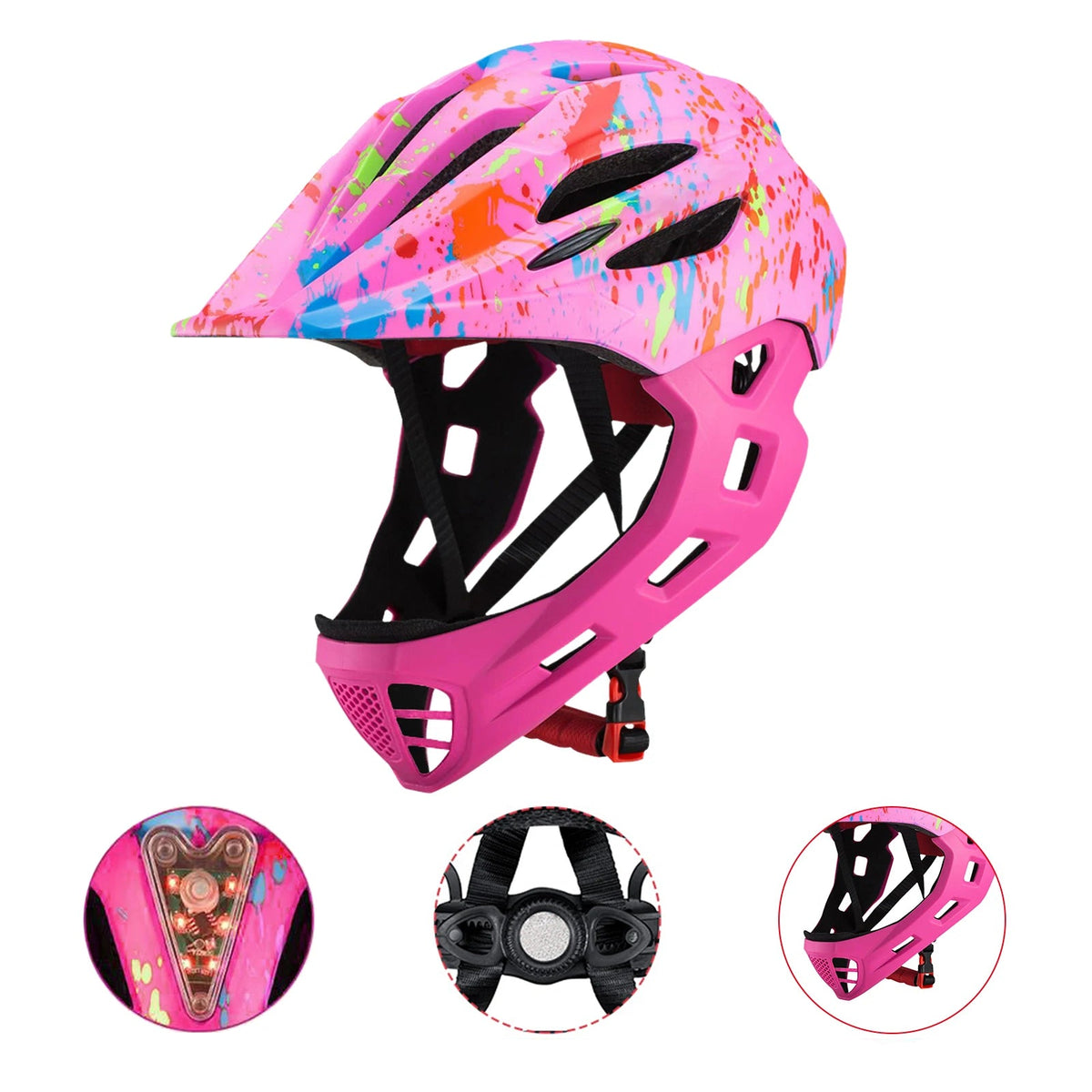 Kids Full-Face Bike Helmet: Adjustable & Lightweight