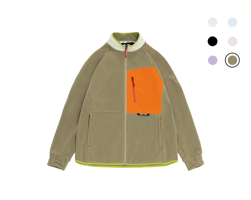 VECTOR Fleece Jacket Woman Autumn Winter Warm Coats Men Clothing 2023 Contrast Sleeve Sweatshirt Coats Color Outdoor Jakcets - 24 Hour Sport