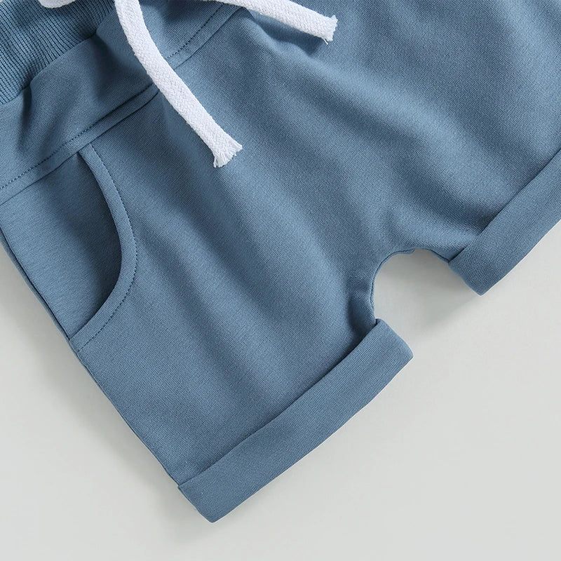 Toddler Boys Summer Outfit Set: Short Sleeve Tee & Shorts