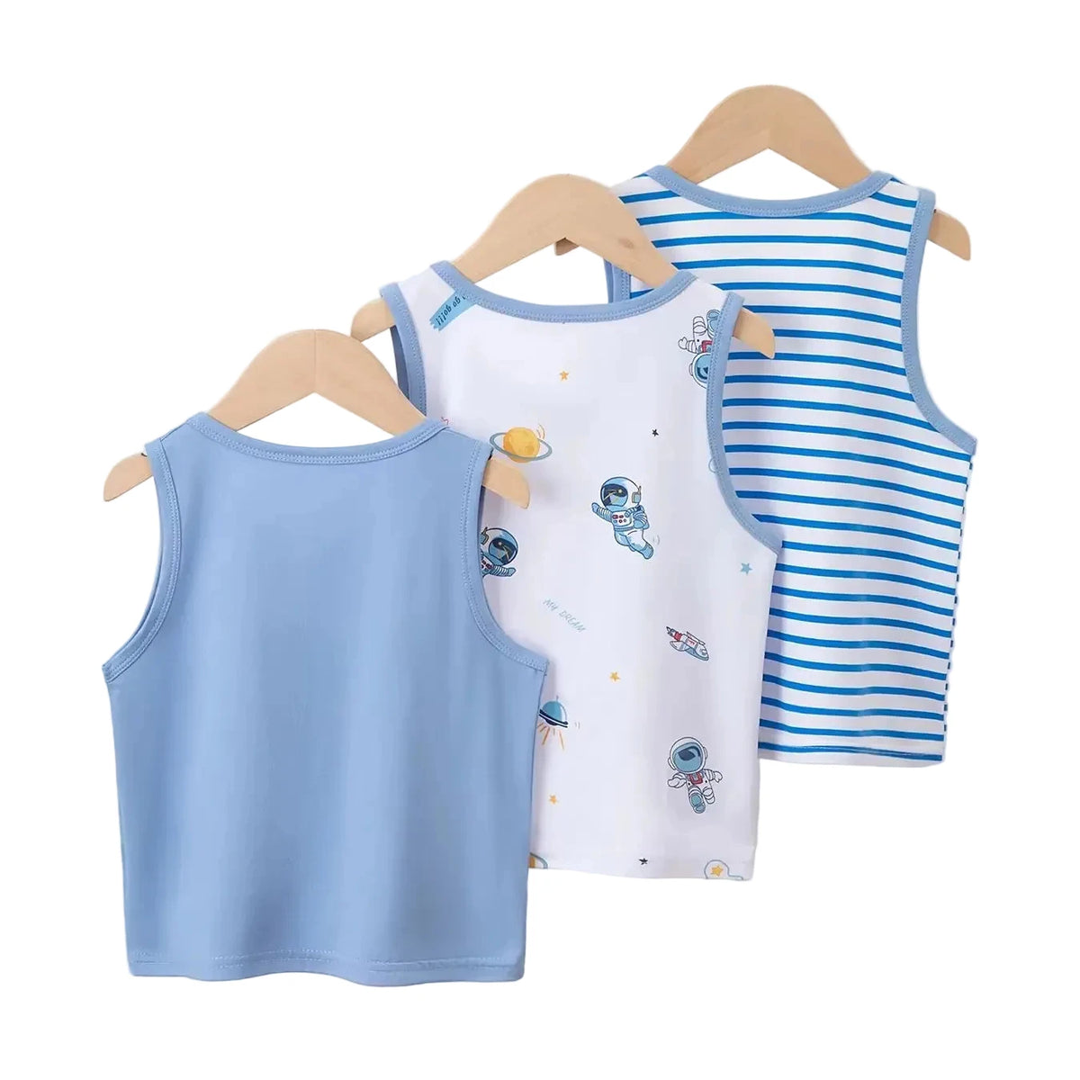 3-Pack Boys' Round Neck Casual Vests Versatile & Comfort