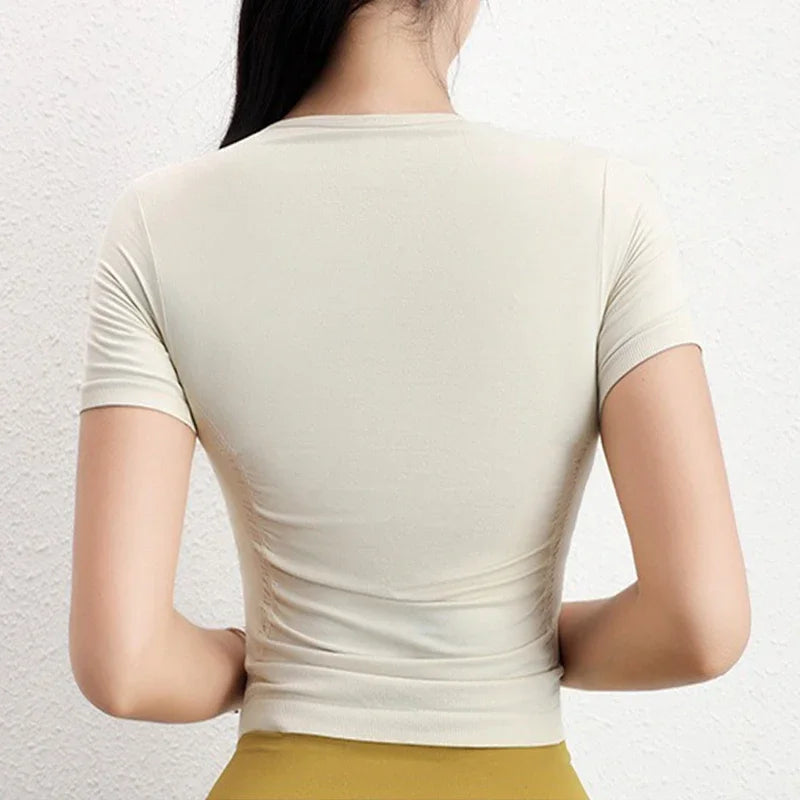 Seamless Yoga Crop Top Breathable Stretchy, and Slim Fittingwomen's Shirts24 Hour Sport