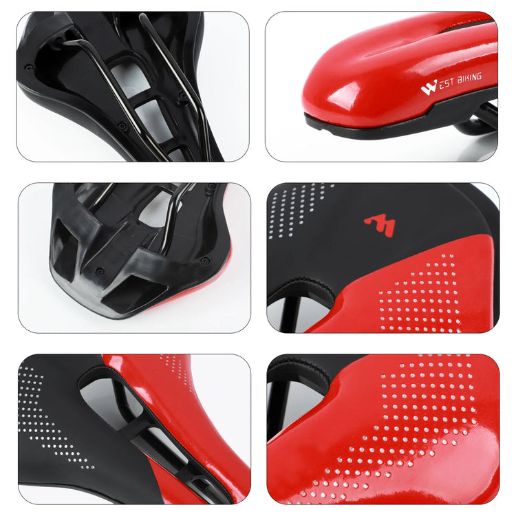 Bicycle Saddle with Central Cutout & Mounting Rails