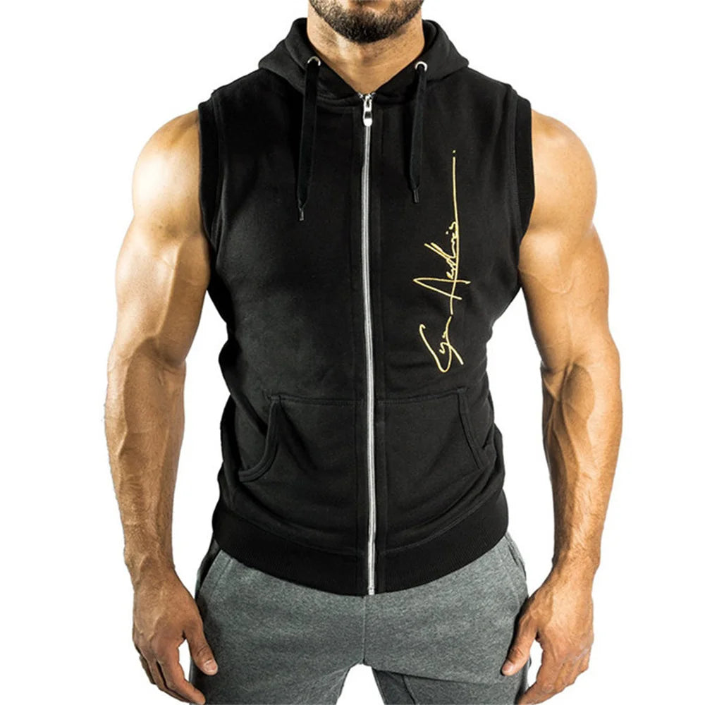 Men's Hooded Sleeveless Sweatshirts for Casual Style and Fitness
