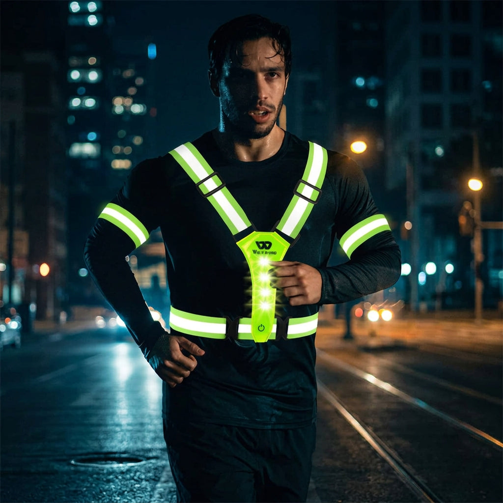 Rechargeable LED Safety Vest Reflective Night Running Harness