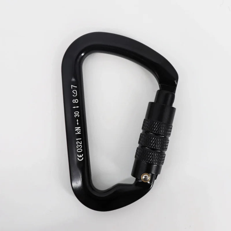 30kN High-Strength Aluminum Carabiner for Rock Climbing